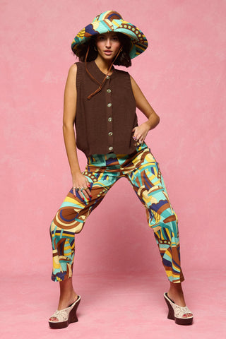 karavan clothing fashion spring summer 26 nai collection sharron trousers brown boat abstract