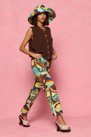 karavan clothing fashion spring summer 26 nai collection sharron trousers brown boat abstract