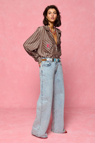 karavan clothing fashion spring summer 26 nai collection harper shirt brown stripes