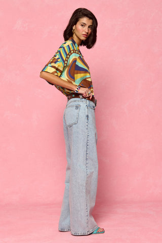 karavan clothing fashion spring summer 26 nai collection janna shirt brown abstract boat