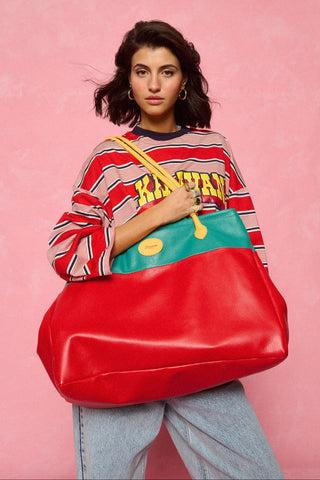 karavan clothing fashion spring summer 26 nai collection leather bag red green