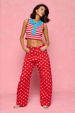 karavan clothing fashion spring summer 26 nai collection sophina trousers polka hearts red