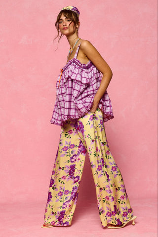 karavan clothing fashion spring summer 26 nai collection stevie trousers purple floral lemon