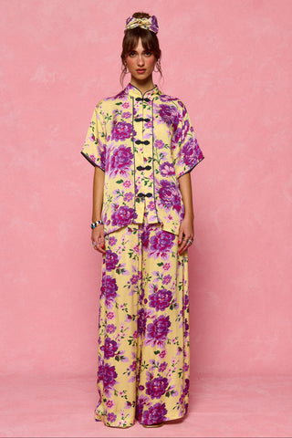 karavan clothing fashion spring summer 26 nai collection sydney shirt lemon floral purple
