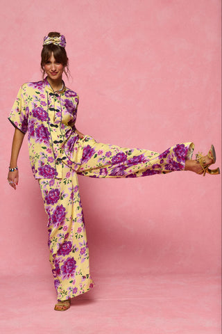 karavan clothing fashion spring summer 26 nai collection stevie trousers purple floral lemon