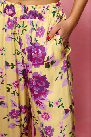 karavan clothing fashion spring summer 26 nai collection stevie trousers purple floral lemon