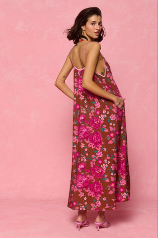 karavan clothing fashion spring summer 26 nai collection tati dress floral brown magenta