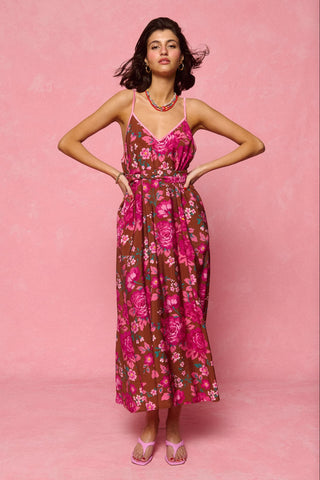 karavan clothing fashion spring summer 26 nai collection tati dress floral brown magenta