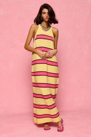 karavan clothing fashion spring summer 26 nai collection veronica knitted dress yellow pink