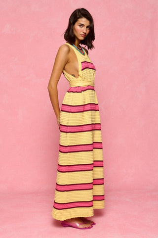 karavan clothing fashion spring summer 26 nai collection veronica knitted dress yellow pink