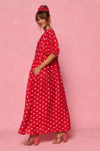 karavan clothing fashion spring summer 26 nai collection wendy dress polka hearts red