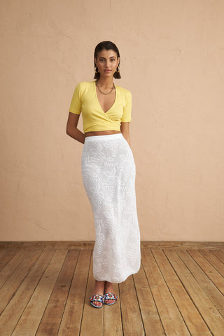 karavan clothing fashion spring summer 25 krvn mira knitted skirt white