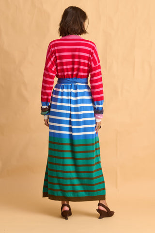 karavan clothing fashion fall winter 25 homecoming collection althea knitted dress blue red pink stripes