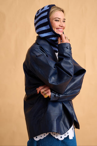 karavan clothing fashion fall winter 25 homecoming collection veronika balaclava blue ciel stripes