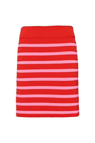 karavan clothing fashion spring summer 26 nai collection briette knitted skirt pink red stripes