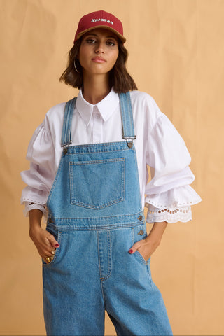 karavan clothing fashion fall winter 25 homecoming collection himari dungarees light denim