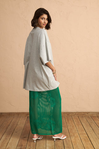 karavan clothing fashion spring summer 25 krvn vida knitted skirt green
