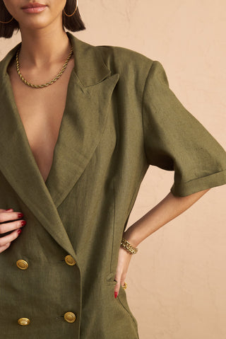 karavan clothing fashion spring summer 25 krvn cyndi blazer mud green