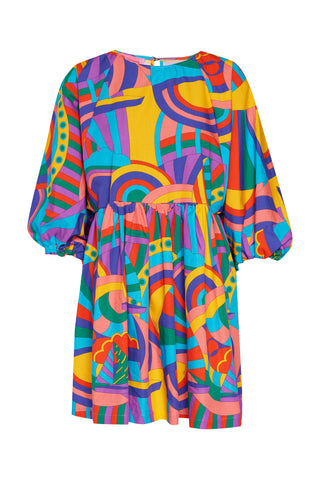 karavan clothing fashion spring summer 26 nai collection darla mini dress multicolor abstract