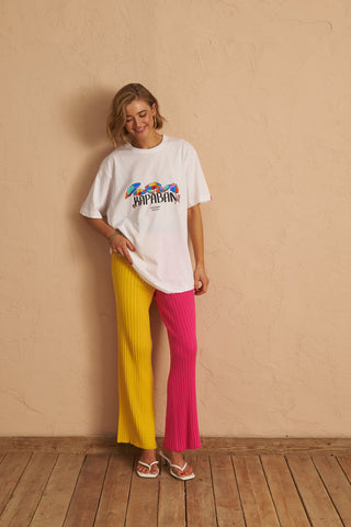 karavan clothing fashion spring summer 25 etta knitted trousers yellow pink