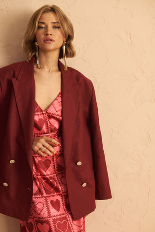 karavan clothing fashion spring summer 25 isabel blazer bordeaux