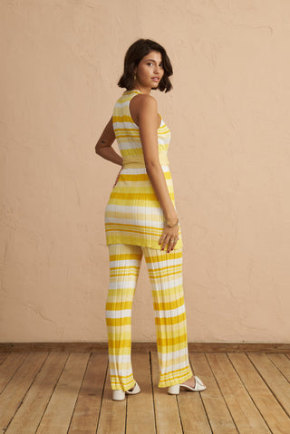 karavan clothing fashion spring summer 25 krvn elvira knitted top dress yellow stripes