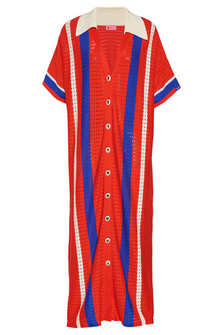 karavan clothing fashion spring summer 26 nai collection faith knitted dress red blue