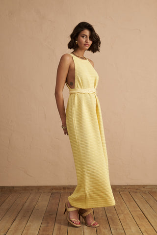karavan clothing fashion spring summer 25 krvn flora knitted dress lemon yellow