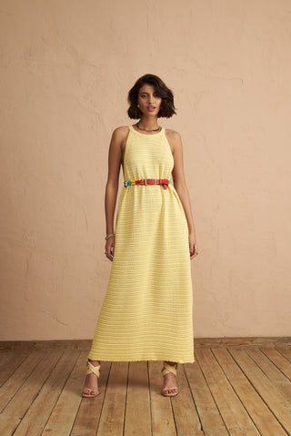 karavan clothing fashion spring summer 25 krvn flora knitted dress lemon yellow