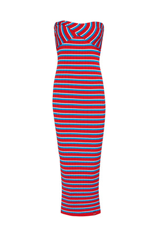 karavan clothing fashion spring summer 26 nai collection genevieve knitted dress turquoise red stripes