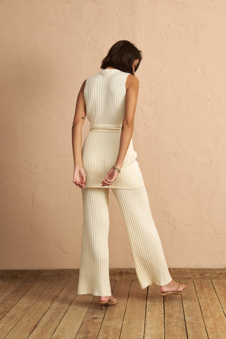 karavan clothing fashion spring summer 25 krvn krista knitted trousers ivory