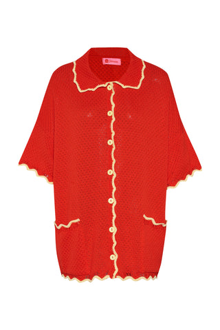 karavan clothing fashion spring summer 26 nai collection hilary knitted shirt red