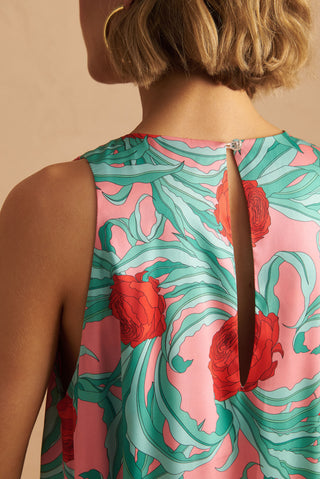 karavan clothing fashion spring summer 25 joelle dress roses pink red