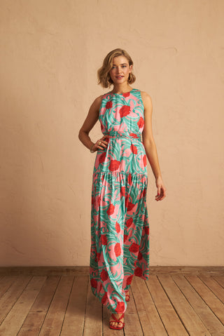 karavan clothing fashion spring summer 25 joelle dress roses pink red