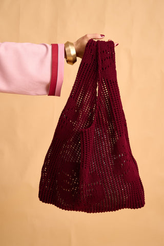 karavan clothing fashion fall winter 25 homecoming collection fernanda knitted bag bordeaux