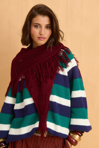 karavan clothing fashion fall winter 25 homecoming collection sandra scarf bordeaux