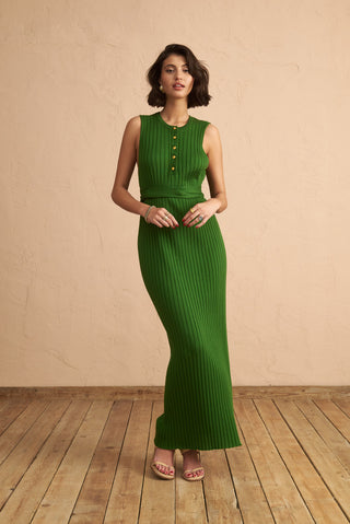karavan clothing fashion spring summer 25 krvn kali knitted dress green