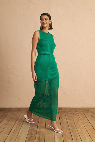 karavan clothing fashion spring summer 25 krvn kari knitted top green