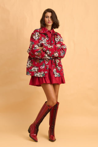 karavan clothing fashion fall winter 25 homecoming collection joyce jacket red floral