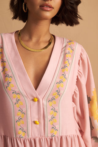 karavan clothing fashion spring summer 25 leticia dress lemons pink