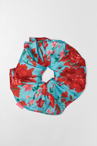 Tribe Scrunchie (Turquoise Roses)