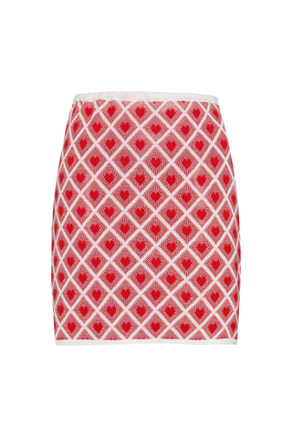 karavan clothing fashion spring summer 26 nai collection loven mini knitted skirt red ivory
