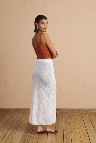 karavan clothing fashion spring summer 25 krvn mira knitted skirt white
