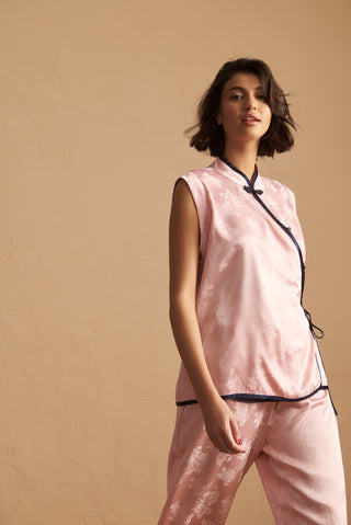 karavan clothing fashion spring summer 25 planet karavan mandarin top pyjamas pink