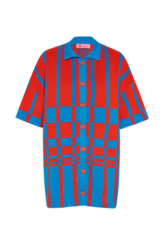 karavan clothing fashion spring summer 26 nai collection maui knitted shirt red blue