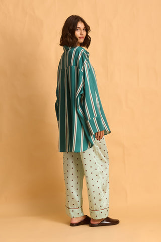 karavan clothing fashion fall winter 25 homecoming homeware collection brown stripes shirt