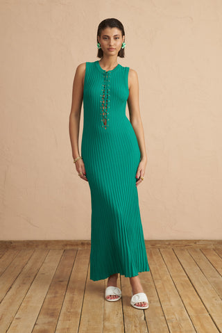 karavan clothing fashion spring summer 25 krvn natalia knitted dress green