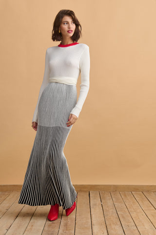 karavan clothing fashion well i did fall winter 24 25 nina knitted dress ivory black