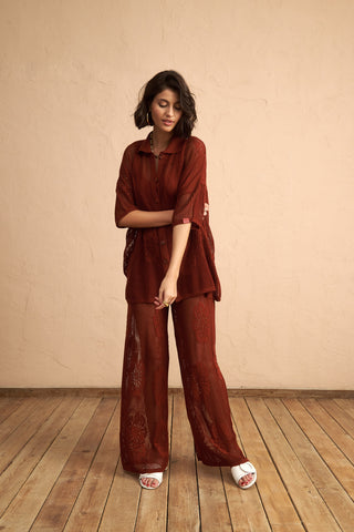 karavan clothing fashion spring summer 25 krvn nyla knitted trousers brown