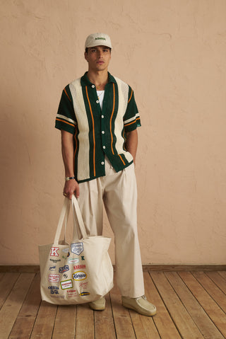 karavan clothing tosa kalokairia spring summer 25 men collection tommy knitted shirt green